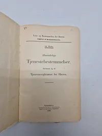 Diverse ældre originale tjeneste bestemmelser, reglementer mm.