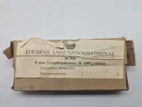 Samling diverse militære patron æsker Gevær 89 mm