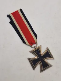 Original 1939 Iron Cross 2nd Class - 26  Three-part construction. Original black paint. Iron core. "26" maker marked to the ring (B.H. Mayer, Pforzheim)