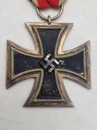 Original 1939 Iron Cross 2nd Class - 26  Three-part construction. Original black paint. Iron core. "26" maker marked to the ring (B.H. Mayer, Pforzheim)