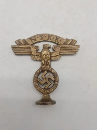 Tysk NSKK ørn af messing - vingefang 93 mm - montagehul i bunden - efterkrigs
