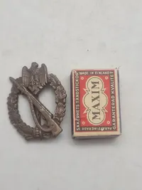 Tysk WWII - Infanteri-kamptegn i bronze - som bla. blev givet til flere fra Frikorps Danmark - efterkrigs