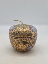 Original Vintage Chinese Gold Apple Trinket Box