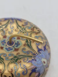 Original Vintage Chinese Gold Apple Trinket Box