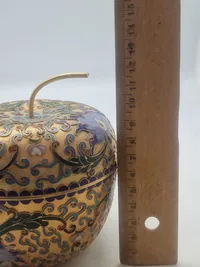 Original Vintage Chinese Gold Apple Trinket Box