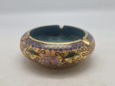 Originalt kinesisk cloisonné emalje askebæger