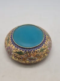 Originalt kinesisk cloisonné emalje askebæger