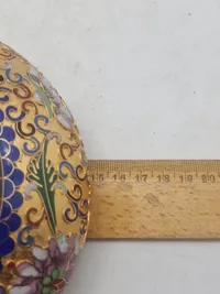 Originalt kinesisk cloisonné emalje askebæger