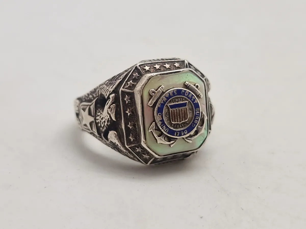 Original Officers ring Sterling sølv United States Coast Guard (USCG)