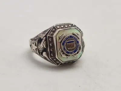 Original Officers ring Sterling sølv United States Coast Guard (USCG)