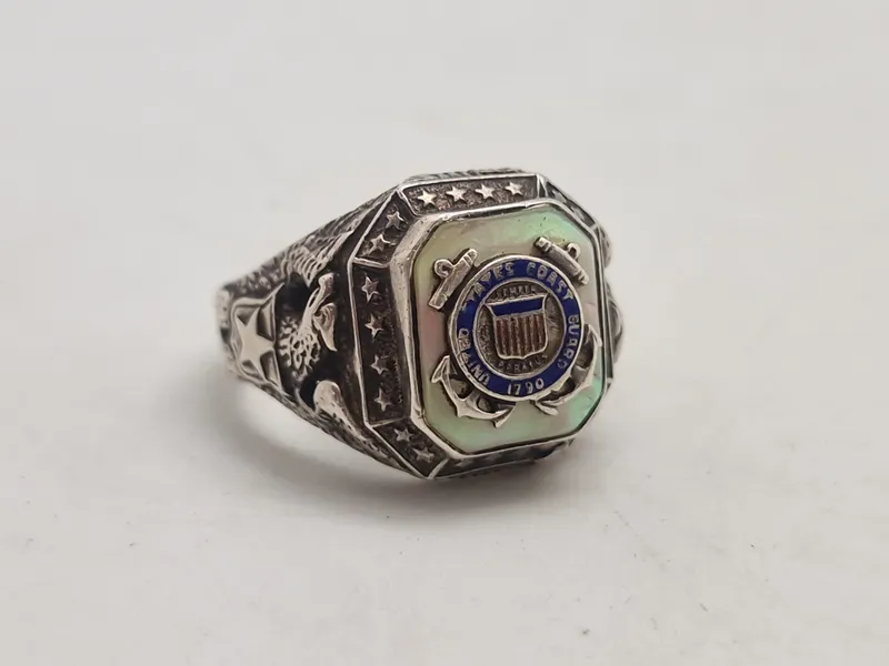 Original Officers ring Sterling sølv United States Coast Guard (USCG)