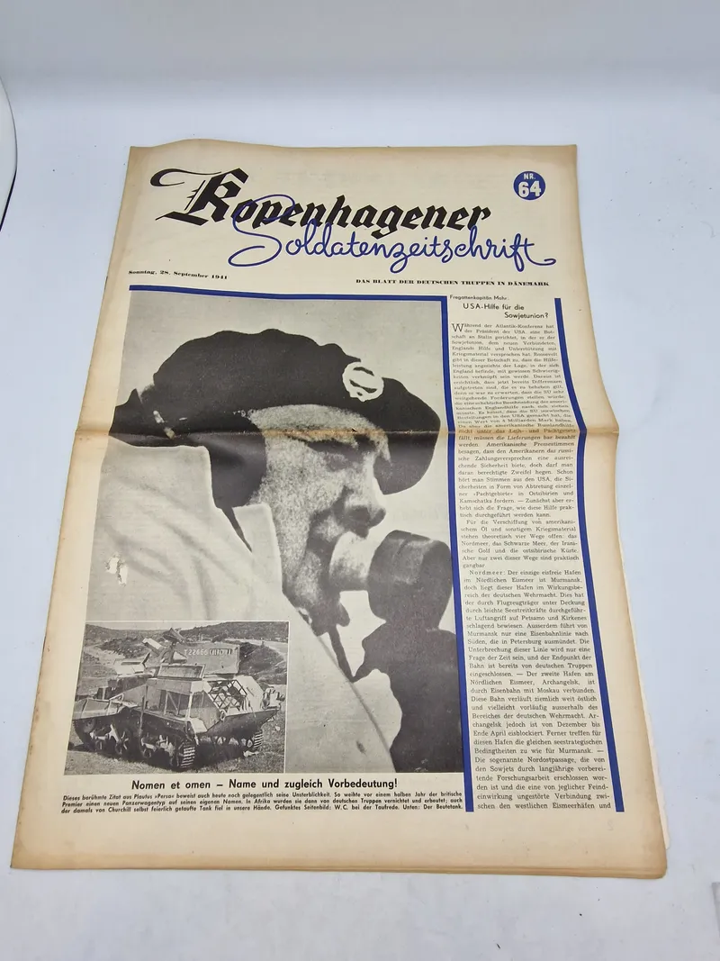 Originalt Blad for Tyskere i Danmark WW2