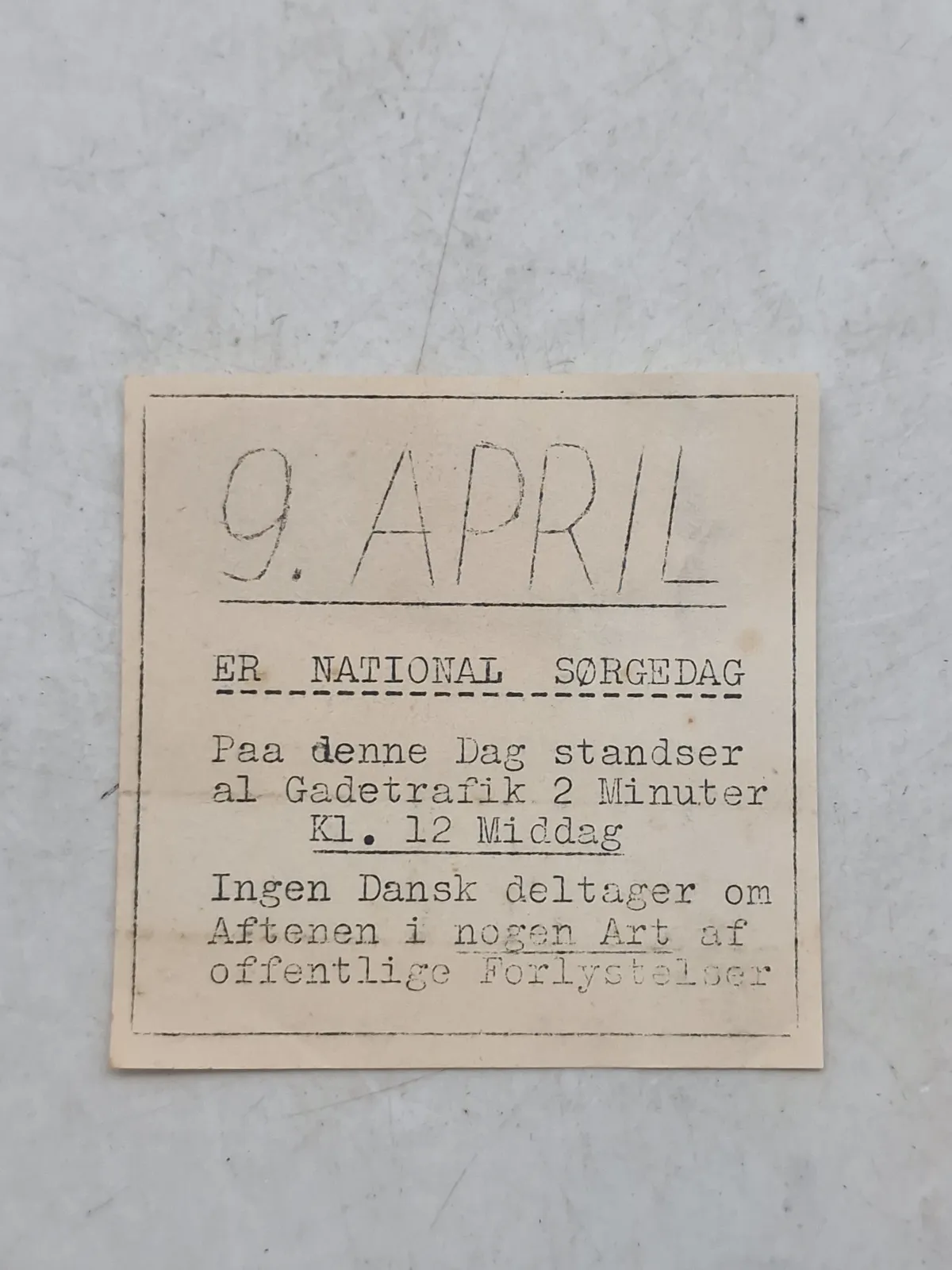Original Illegal løbeseddel