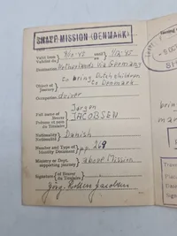 Original Alliret tilladelse fra 1945 til at hente Fattige børn i Holland