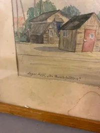 Original Tegning givet i gave mellem KZ fanger