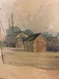 Original Tegning givet i gave mellem KZ fanger