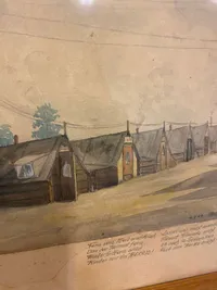 Original Tegning givet i gave mellem KZ fanger