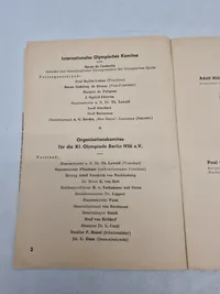 Originalt Olympiaden 1936 Program