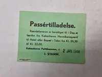 Original Passertilladelse fra København 1944