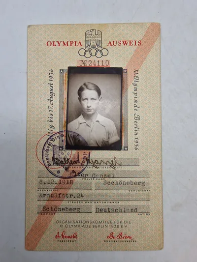 Originalt Olympiaden 1936 Adgangstilladelse