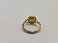 Marguerit ring i forgyldt 925 sterling sølv og emalje, stemplet BH af Bernhard Hertz.