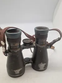 Original German Ww1 Military Binoculars Feldglas 08 With Case