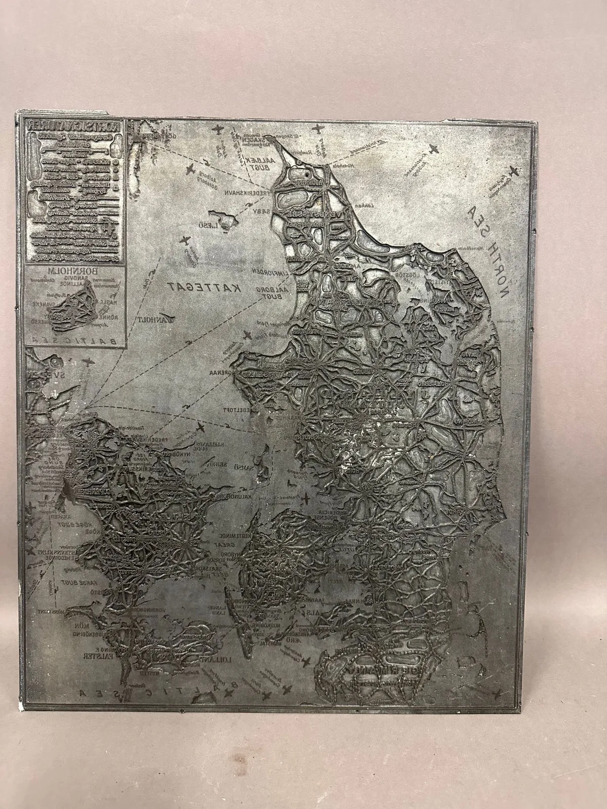 Original trykplade til landkort