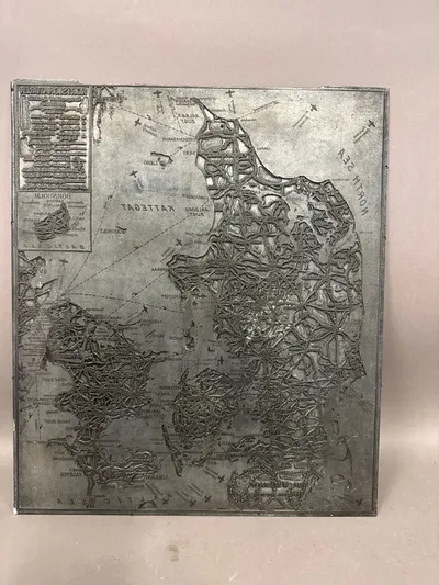 Original trykplade til landkort