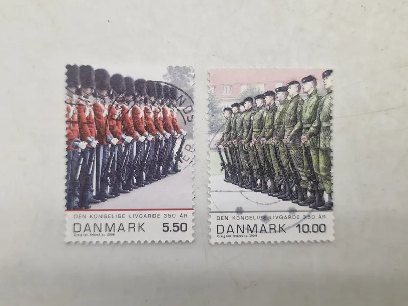 Originale danske frimærker - Livgarden