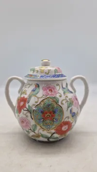 Original TAKAHASHI JAPAN Porcelain Chinoiserie Style Sugar Bowl