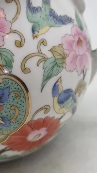 Original TAKAHASHI JAPAN Porcelain Chinoiserie Style Sugar Bowl