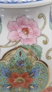 Original TAKAHASHI JAPAN Porcelain Chinoiserie Style Sugar Bowl
