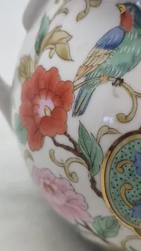 Original TAKAHASHI JAPAN Porcelain Chinoiserie Style Sugar Bowl