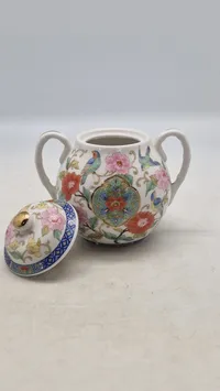 Original TAKAHASHI JAPAN Porcelain Chinoiserie Style Sugar Bowl