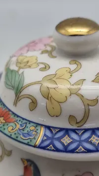 Original TAKAHASHI JAPAN Porcelain Chinoiserie Style Sugar Bowl