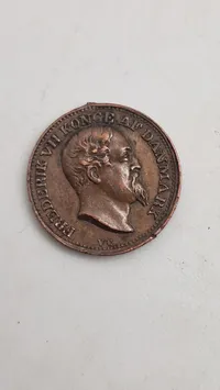 Frederick III death memorial medal og krigsdeltager medalje fra 1.slesvigske krig (miniaturer)