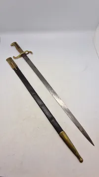 Original German M-1871 Mauser Parade Dress Bayonet with Scabbard