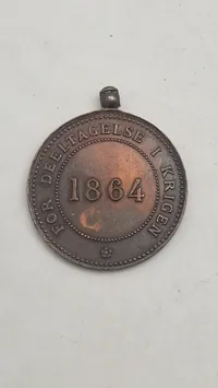 Original 1864 krigsdeltager medalje