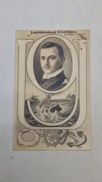 Originalt tysk ww1 marine postkort