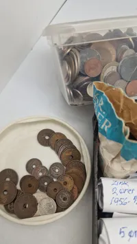Stor samling mønter