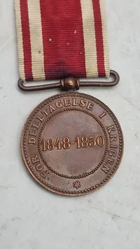 Original dansk krigsdeltager medalje 1848-50