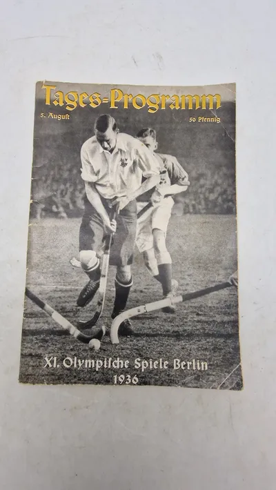 Originalt Tagesprogramm für den 5. August der XI. Olympischen Spiele in Berlin im Jahr 1936