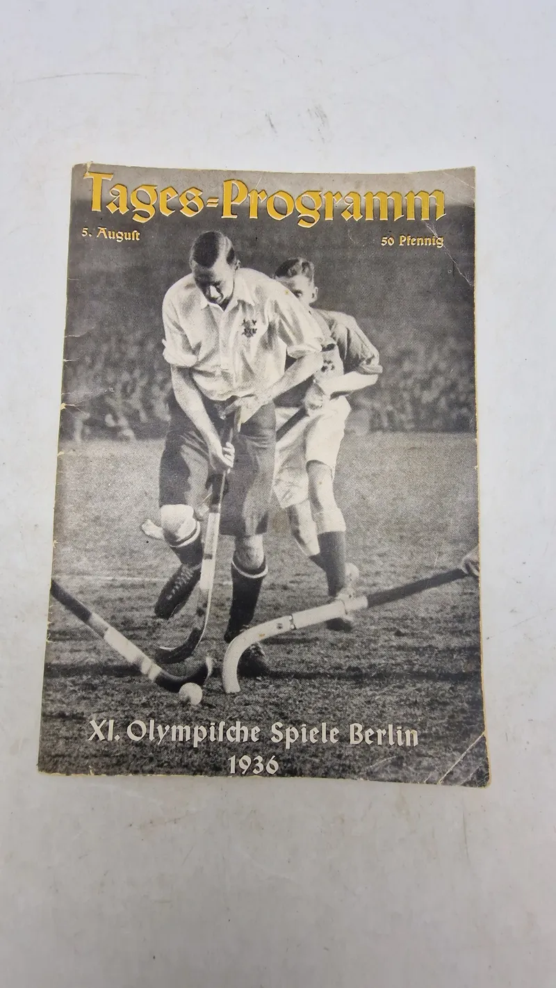 Originalt Tagesprogramm für den 5. August der XI. Olympischen Spiele in Berlin im Jahr 1936