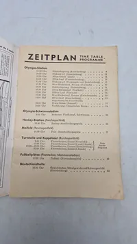 Originalt Tagesprogramm für den 5. August der XI. Olympischen Spiele in Berlin im Jahr 1936