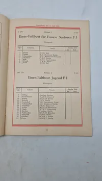 Originalt program for de tyske ro- og kanomesterskaber, der fandt sted den 18. og 19. juli 1936 på Langen See ved Grünau.