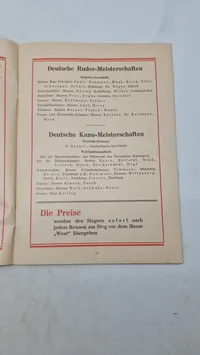Originalt program for de tyske ro- og kanomesterskaber, der fandt sted den 18. og 19. juli 1936 på Langen See ved Grünau.