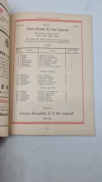 Originalt program for de tyske ro- og kanomesterskaber, der fandt sted den 18. og 19. juli 1936 på Langen See ved Grünau.