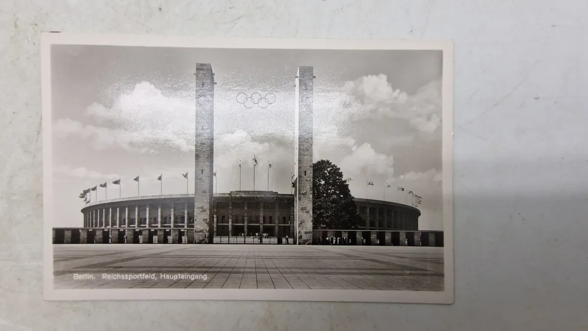 Originalt tysk postkort, olympiaden 1936