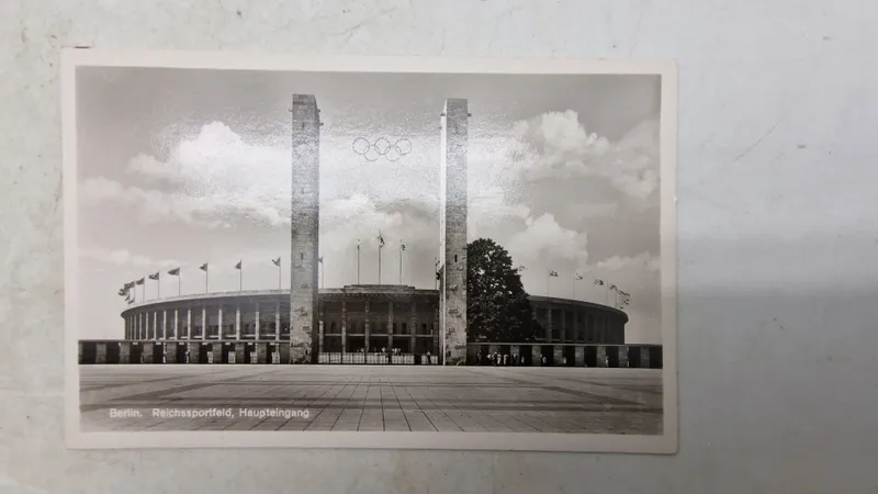 Originalt tysk postkort, olympiaden 1936