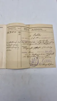 Originalt tysk Militärpas (Eisenbahn-Regiment Nr. 1.
1. Kompagnie.)